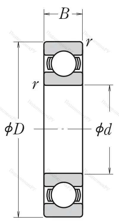Однорядный шариковый подшипник 6332 C 3 от производителя  NSK