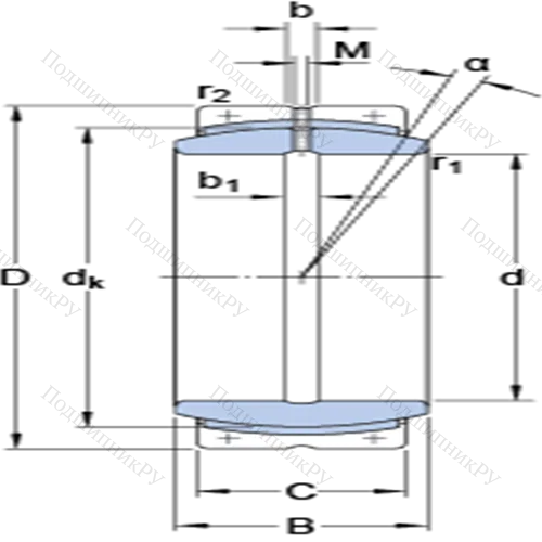 Радиальные сферические подшипники скольжения с контактными поверхностями сталь/сталь, требующие техобслуживания GEC 420 FBAS