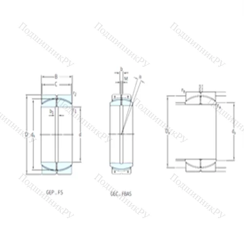 Подшипник скольжения сферический GEP 440FS