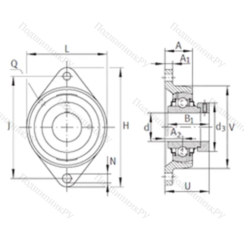 Подшипниковый узел шариковый радиальный RCJT 1-3/4