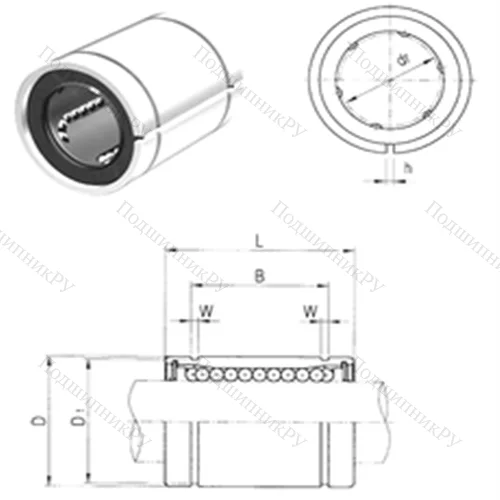 Подшипник шариковый линейный LME 30AJ от производителя  Samick