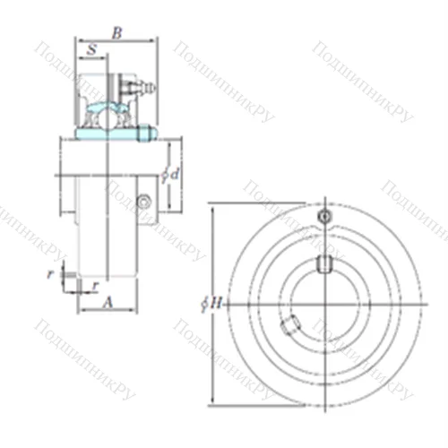 Подшипниковый узел шариковый радиальный UCC 211-35