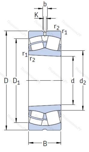 Сферический роликовый подшипник с конической посадкой на вал 23228 CCK/W 33 от производителя  SKF