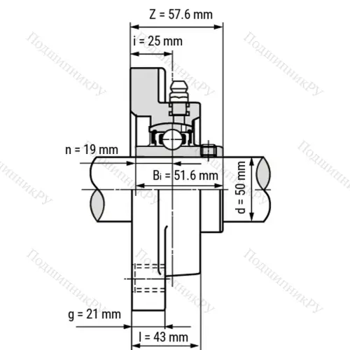 Подшипниковый узел SS-UCFPL 210-W - Вал: 50 мм от производителя  LPZ
