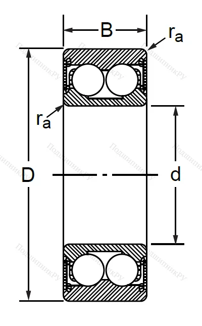 Радиально-упорный шариковый подшипник 3056303 2RS (3303 A 2RSTN) в Курске