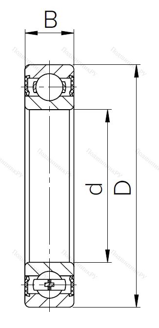 Шариковый однорядный подшипник 180303 T (6303 2RST) в Курске