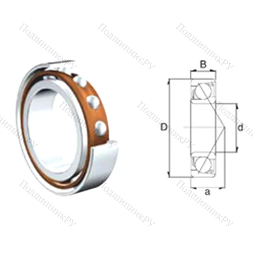 Подшипник шариковый радиально-упорный 7305B-2RS от производителя  ZEN