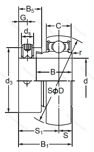 Корпусный подшипник SA 203 (AEL 203) в Курске