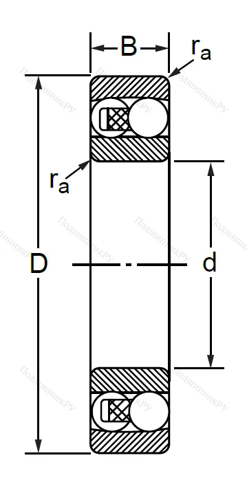 Двухрядный шариковый подшипник 1510 (2210) в Курске