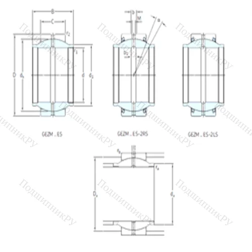 Подшипник скольжения сферический GEZM 304ES-2RS от производителя  SKF