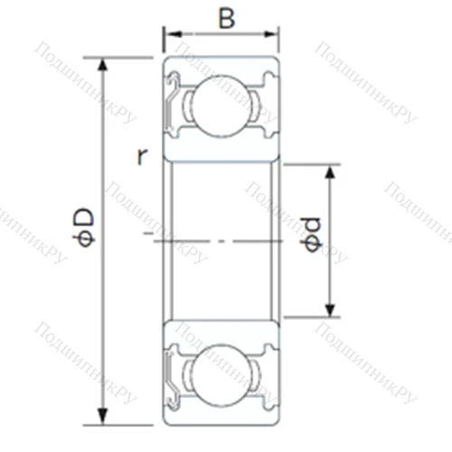 Подшипник шариковый радиальный 6007ZE