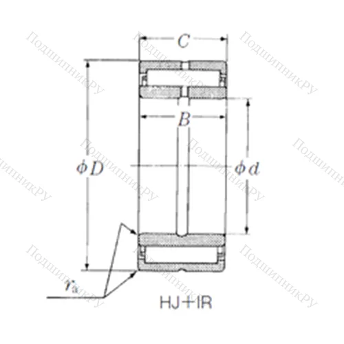 Подшипник игольчатый радиальный HJ-283720+IR-232820