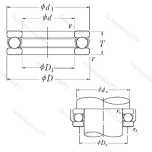Подшипник шариковый упорный 51334X от производителя  NSK