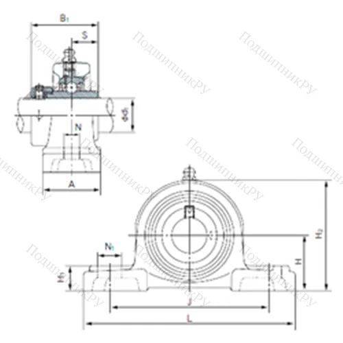 Подшипниковый узел шариковый радиальный UGP 207