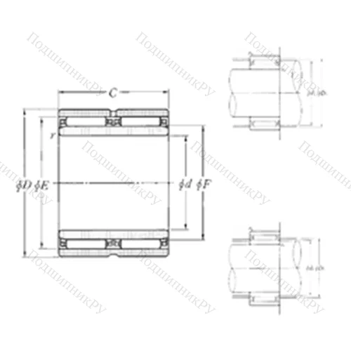 Подшипник игольчатый радиальный NAO-20?37?32ZW