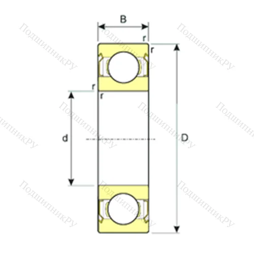 Подшипник шариковый радиальный SS 6209-ZZ