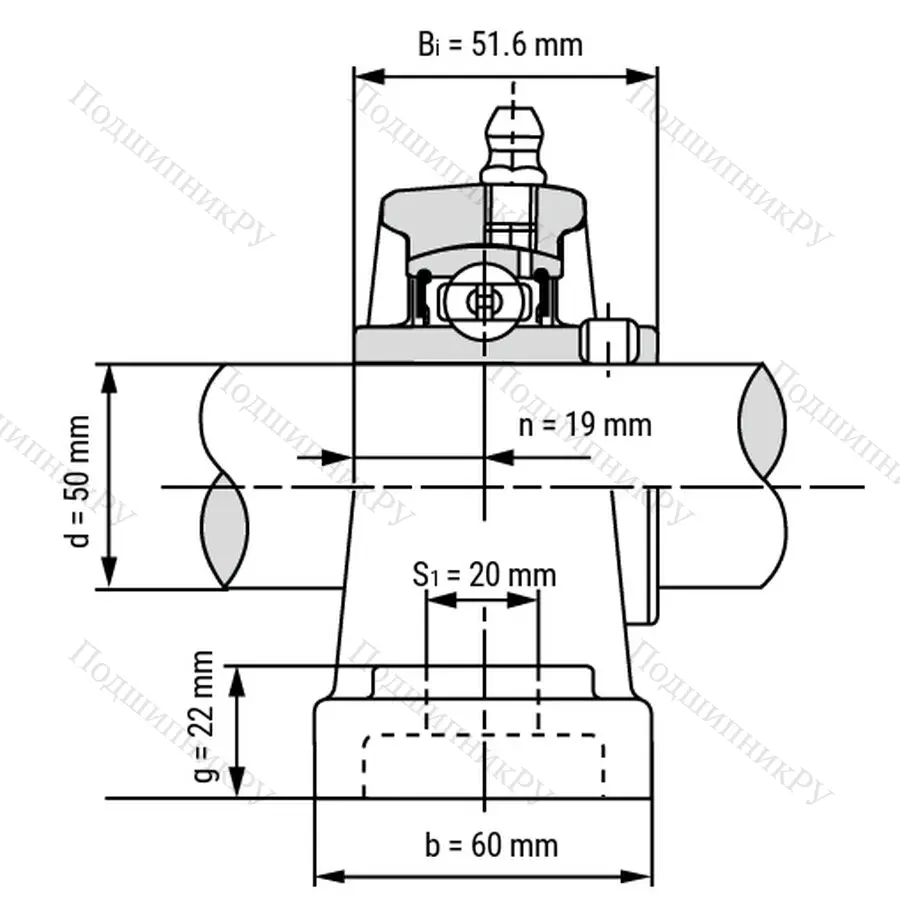 Подшипниковый узел UCP 210 - Вал: 50 мм