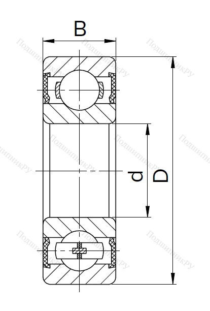 Миниатюрный шариковый подшипник 619/5 2RST (1000095 2RS) в Курске