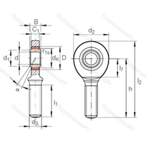 Подшипник скольжения сферический GAR 20 UK