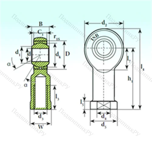Подшипник скольжения сферический TSF 8 C