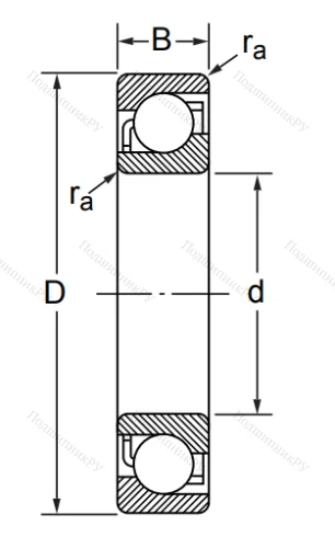 Радиально-упорный шариковый подшипник 7205 AC/DT (446205 Е ГОСТ) в Курске