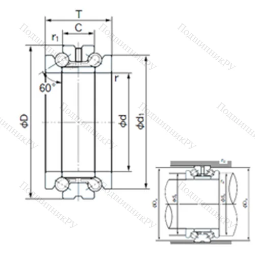 Подшипник шариковый упорно-радиальный 100TAD 20
