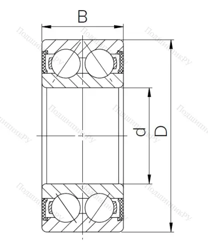 Радиально-упорный шариковый подшипник 3056305 2RS (3305 2RS) в Курске