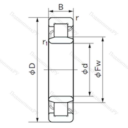 Подшипник роликовый радиальный NU 1028