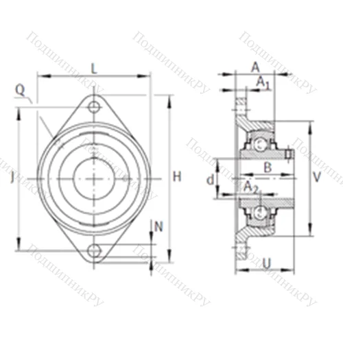 Подшипниковый узел шариковый радиальный RCJTY 1-3/8