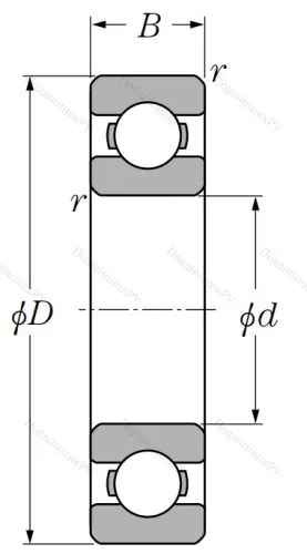 Однорядный шариковый подшипник 7017 от производителя  NTN