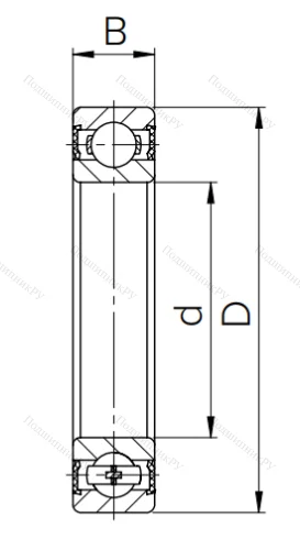 Шариковый однорядный подшипник 6-180302 С17 ГОСТ 520 в Курске