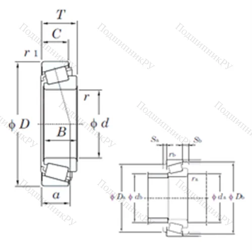 Подшипник роликовый радиально-упорный 30324JR от производителя  KOYO