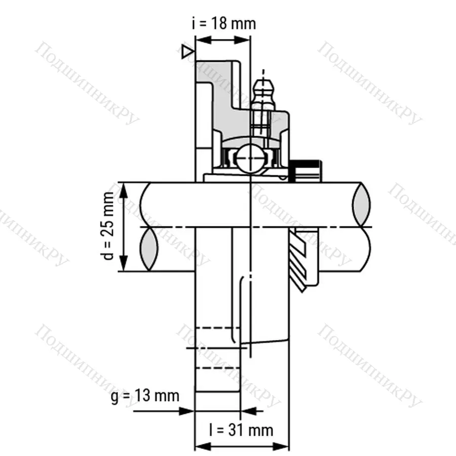Подшипниковый узел UKF 206+H 2306 - Вал: 25 мм