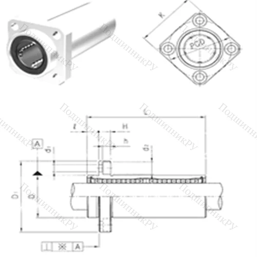 Подшипник шариковый линейный LMEKP 20LUU от производителя  Samick