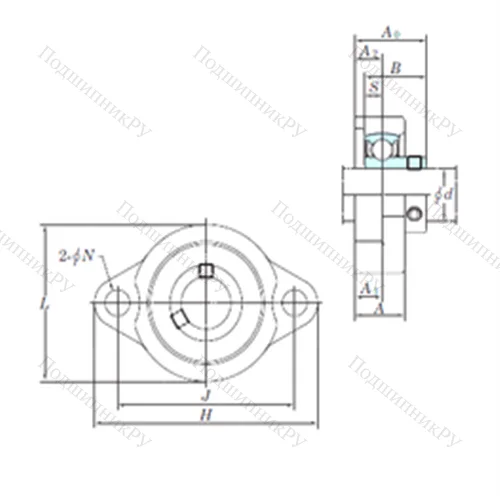 Подшипниковый узел шариковый радиальный BLF 206-20 от производителя  KOYO