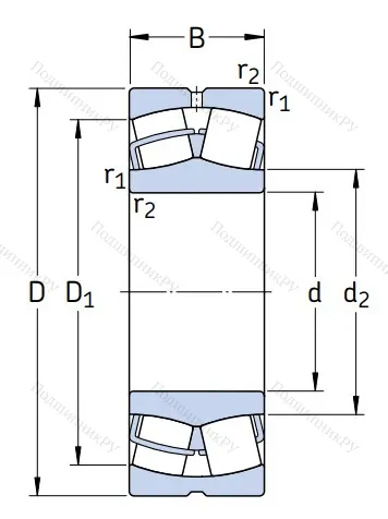 Сферический роликовый подшипник 22214 E от производителя  SKF