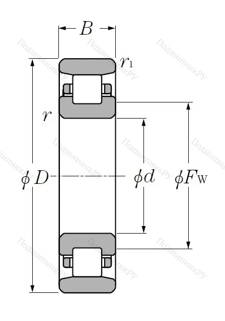 Роликовый цилиндрический подшипник N 316 от производителя  NTN