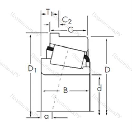 Подшипник роликовый радиально-упорный JP 13049-JP 13010-B от производителя  TIMKEN Подшипник роликовый радиально-упорный JP 13049-JP 13010-B от производителя  TIMKEN
