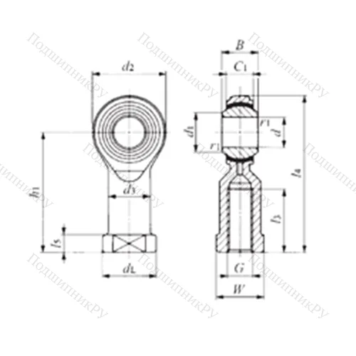 Подшипник скольжения сферический PHS 20EC от производителя  IKO