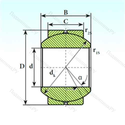 Подшипник скольжения сферический GE 25 SB от производителя  ISB