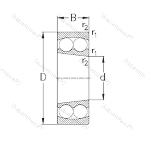 Подшипник шариковый радиальный самоцентрирующийся 2219-K