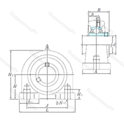 Подшипниковый узел шариковый радиальный UCPA 202-10