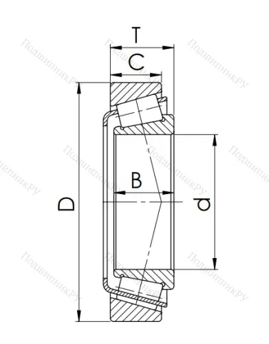 Конический роликовый подшипник 33108 (3007708) в Курске