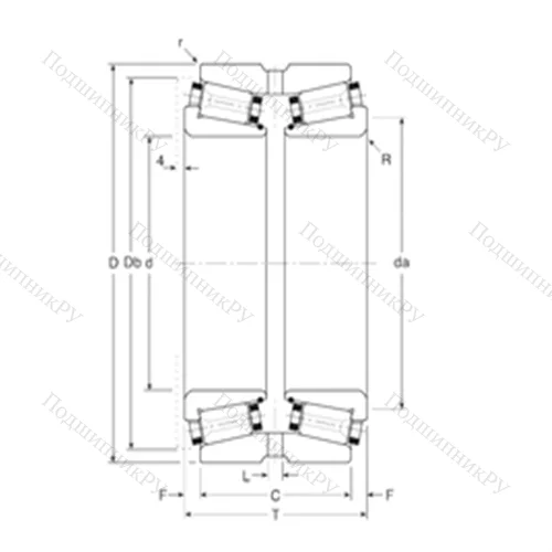 Подшипник роликовый радиально-упорный 242190X/242282XG от производителя  Gamet