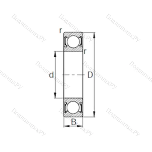 Подшипник шариковый радиальный HC 6308DDh