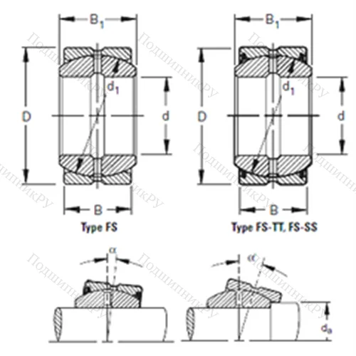 Подшипник скольжения сферический 80FS 120