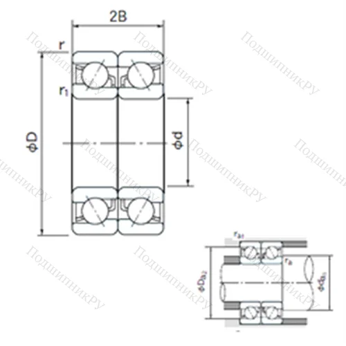 Подшипник шариковый радиально-упорный спаренный 7313DB
