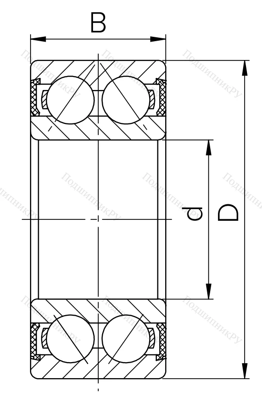 Радиально-упорный шариковый подшипник 3056208 2RS (3208 2RS) в Курске