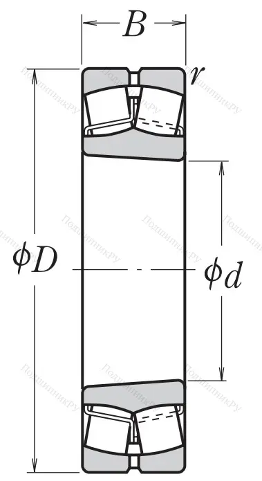 Сферический роликовый подшипник с конической посадкой на вал
