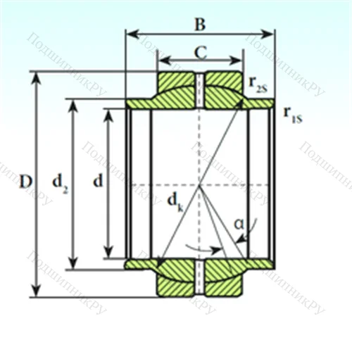 Подшипник скольжения сферический GEEW 17 ES